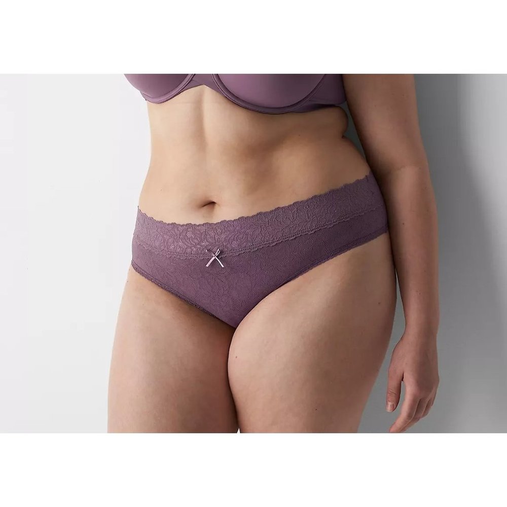 NEW Lane Bryant Cacique Soft Stretch Lace Cheeky Panty Purple Plus Size 18/20